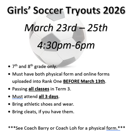 Girls Soccer Tryouts